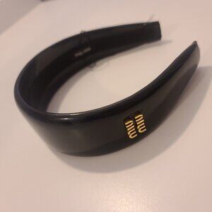 Miu Miu Embellished patent leather headband - NEW